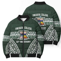 Personalised Tonga Takuilau College Bomber Puffer Jacket 50th Anniversary Ngatu Kupesi - Polynesian Pride