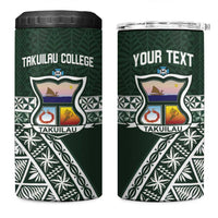 Personalised Tonga Takuilau College 4 in 1 Can Cooler Tumbler 50th Anniversary Ngatu Kupesi LT14 One Size: 16 oz Green - Polynesian Pride