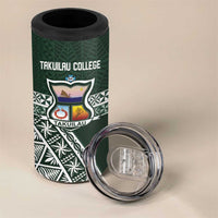 Personalised Tonga Takuilau College 4 in 1 Can Cooler Tumbler 50th Anniversary Ngatu Kupesi LT14 - Polynesian Pride