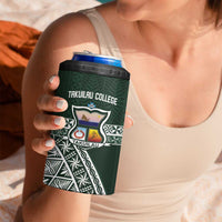 Personalised Tonga Takuilau College 4 in 1 Can Cooler Tumbler 50th Anniversary Ngatu Kupesi LT14 - Polynesian Pride