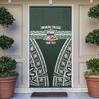 Personalised Tonga Takuilau College Door Cover 50th Anniversary Ngatu Kupesi LT14 Green - Polynesian Pride