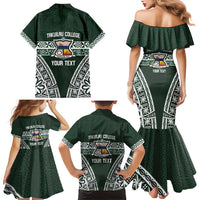 Personalised Tonga Takuilau College Family Matching Mermaid Dress and Hawaiian Shirt 50th Anniversary Ngatu Kupesi - Polynesian Pride