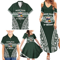 Personalised Tonga Takuilau College Family Matching Summer Maxi Dress and Hawaiian Shirt 50th Anniversary Ngatu Kupesi - Polynesian Pride