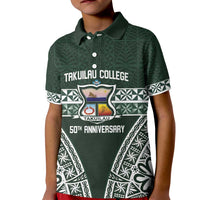 Personalised Tonga Takuilau College Kid Polo Shirt 50th Anniversary Ngatu Kupesi - Polynesian Pride
