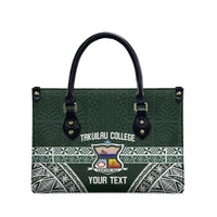 Personalised Tonga Takuilau College Leather Bag 50th Anniversary Ngatu Kupesi LT14 - Polynesian Pride