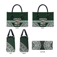 Personalised Tonga Takuilau College Leather Bag 50th Anniversary Ngatu Kupesi LT14 - Polynesian Pride