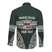 Personalised Tonga Takuilau College Long Sleeve Button Shirt 50th Anniversary Ngatu Kupesi - Polynesian Pride