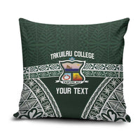 Personalised Tonga Takuilau College Pillow Cover 50th Anniversary Ngatu Kupesi LT14 Green - Polynesian Pride