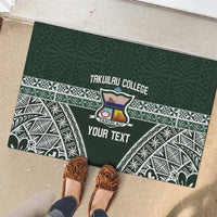 Personalised Tonga Takuilau College Rubber Doormat 50th Anniversary Ngatu Kupesi - Polynesian Pride