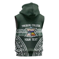 Personalised Tonga Takuilau College Sleeveless Zip Hoodie 50th Anniversary Ngatu Kupesi LT14 - Polynesian Pride