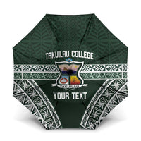 Personalised Tonga Takuilau College Umbrella 50th Anniversary Ngatu Kupesi LT14 One Size Folded 11.42 inch Opened Diameter 37.4 inch Green - Polynesian Pride
