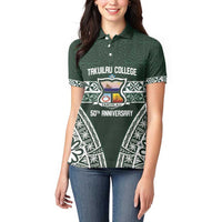 Personalised Tonga Takuilau College Women Polo Shirt 50th Anniversary Ngatu Kupesi - Polynesian Pride