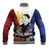 Philippines Rizal Day Baseball Jacket Filipino Sampaguita Grunge Style - Polynesian Pride