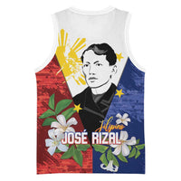 Philippines Rizal Day Basketball Jersey Filipino Sampaguita Grunge Style - Polynesian Pride