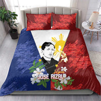Philippines Rizal Day Bedding Set Filipino Sampaguita Grunge Style - Polynesian Pride