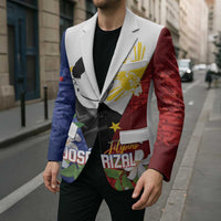 Philippines Rizal Day Blazer Filipino Sampaguita Grunge Style - Polynesian Pride