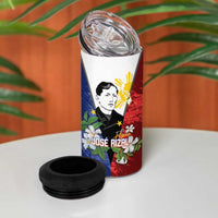 Philippines Rizal Day 4 in 1 Can Cooler Tumbler Filipino Sampaguita Grunge Style LT14 - Polynesian Pride