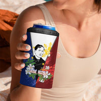 Philippines Rizal Day 4 in 1 Can Cooler Tumbler Filipino Sampaguita Grunge Style LT14 - Polynesian Pride