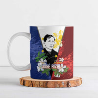 Philippines Rizal Day Ceramic Mug Filipino Sampaguita Grunge Style LT14 Blue - Polynesian Pride