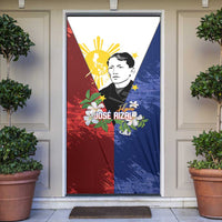 Philippines Rizal Day Door Cover Filipino Sampaguita Grunge Style LT14 Blue - Polynesian Pride