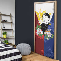 Philippines Rizal Day Door Cover Filipino Sampaguita Grunge Style LT14 - Polynesian Pride