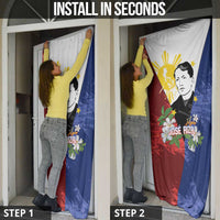 Philippines Rizal Day Door Cover Filipino Sampaguita Grunge Style LT14 - Polynesian Pride