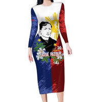Philippines Rizal Day Family Matching Long Sleeve Bodycon Dress and Hawaiian Shirt Filipino Sampaguita Grunge Style - Polynesian Pride