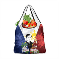 Philippines Rizal Day Grocery Bag Filipino Sampaguita Grunge Style LT14 1-pack One Size Blue - Polynesian Pride