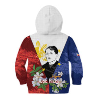 Philippines Rizal Day Kid Hoodie Filipino Sampaguita Grunge Style - Polynesian Pride