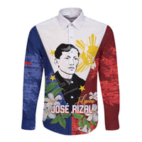 Philippines Rizal Day Long Sleeve Button Shirt Filipino Sampaguita Grunge Style - Polynesian Pride