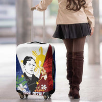 Philippines Rizal Day Luggage Cover Filipino Sampaguita Grunge Style - Polynesian Pride