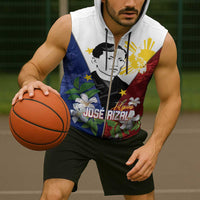 Philippines Rizal Day Sleeveless Zip Hoodie Filipino Sampaguita Grunge Style - Polynesian Pride