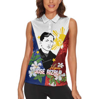Philippines Rizal Day Women Sleeveless Polo Shirt Filipino Sampaguita Grunge Style - Polynesian Pride