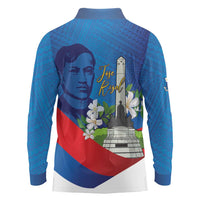 Philippines Rizal Day Long Sleeve Polo Shirt Filipino Motto Stella Polynesian Pattern - Polynesian Pride