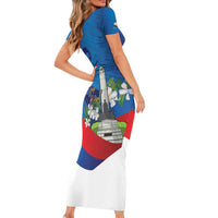 Philippines Rizal Day Short Sleeve Bodycon Dress Filipino Motto Stella Polynesian Pattern - Polynesian Pride