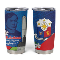 Philippines Rizal Day Tumbler Cup Filipino Motto Stella Polynesian Pattern LT14 Blue - Polynesian Pride