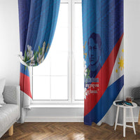 Philippines Rizal Day Window Curtain Filipino Motto Stella Polynesian Pattern - Polynesian Pride