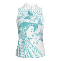 Polynesia Cervical Cancer Awareness Month Women Sleeveless Polo Shirt Polynesian Women Faith Hope Love!