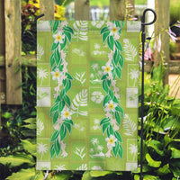 Aloha Hawaii Tuberose Lei Garden Flag Tropical Vibes Green Color - Polynesian Pride