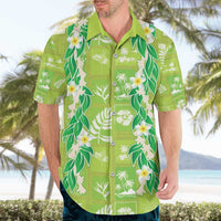Aloha Hawaii Tuberose Lei Hawaiian Shirt Tropical Vibes Green Color - Polynesian Pride
