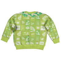 Aloha Hawaii Tuberose Lei Kid Ugly Christmas Sweater Tropical Vibes Green Color - Polynesian Pride