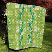 Aloha Hawaii Tuberose Lei Quilt Tropical Vibes Green Color - Polynesian Pride