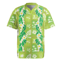 Aloha Hawaii Tuberose Lei Rugby Jersey Tropical Vibes Green Color LT14 Green - Polynesian Pride