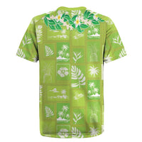 Aloha Hawaii Tuberose Lei Rugby Jersey Tropical Vibes Green Color LT14 - Polynesian Pride