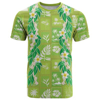 Aloha Hawaii Tuberose Lei T Shirt Tropical Vibes Green Color LT14 Green - Polynesian Pride