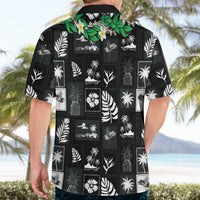 Aloha Hawaii Tuberose Lei Hawaiian Shirt Tropical Vibes Black Color - Polynesian Pride