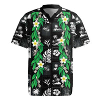 Aloha Hawaii Tuberose Lei Rugby Jersey Tropical Vibes Black Color LT14 Black - Polynesian Pride