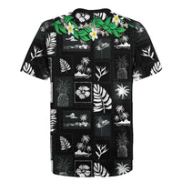 Aloha Hawaii Tuberose Lei Rugby Jersey Tropical Vibes Black Color LT14 - Polynesian Pride