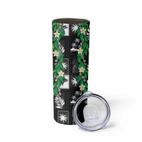 Aloha Hawaii Tuberose Lei Skinny Tumbler Tropical Vibes Black Color - Polynesian Pride