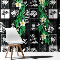 Aloha Hawaii Tuberose Lei Window Curtain Tropical Vibes Black Color - Polynesian Pride